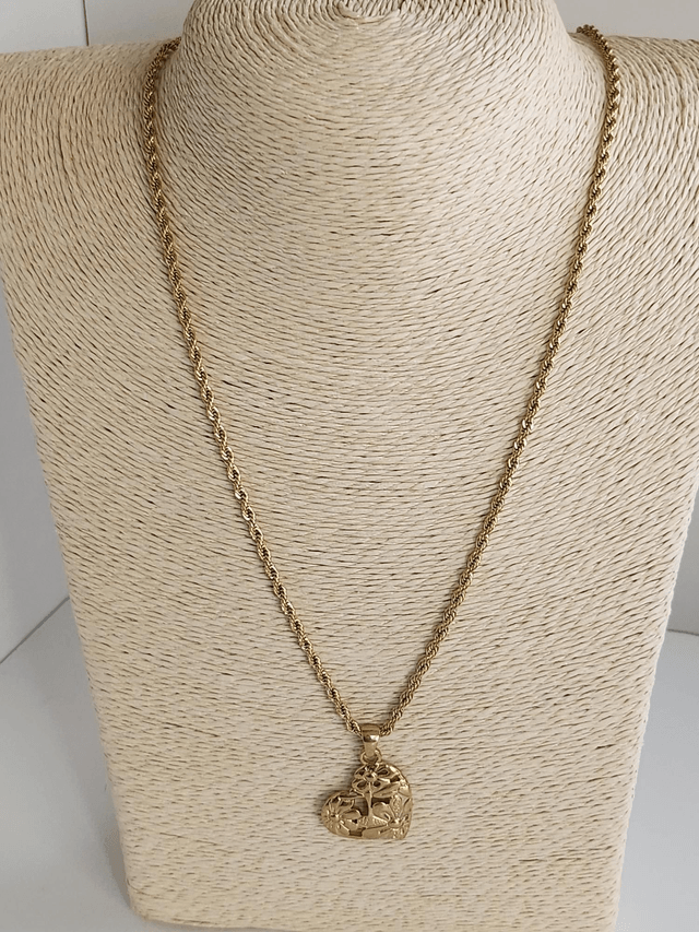 Collier cœur acier inox