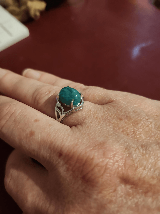 Bague argent avec cabochon pierre naturelle