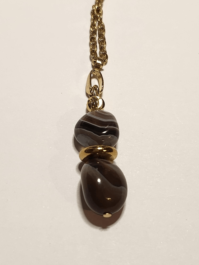 Collier avec pendentif agate du Bostwana