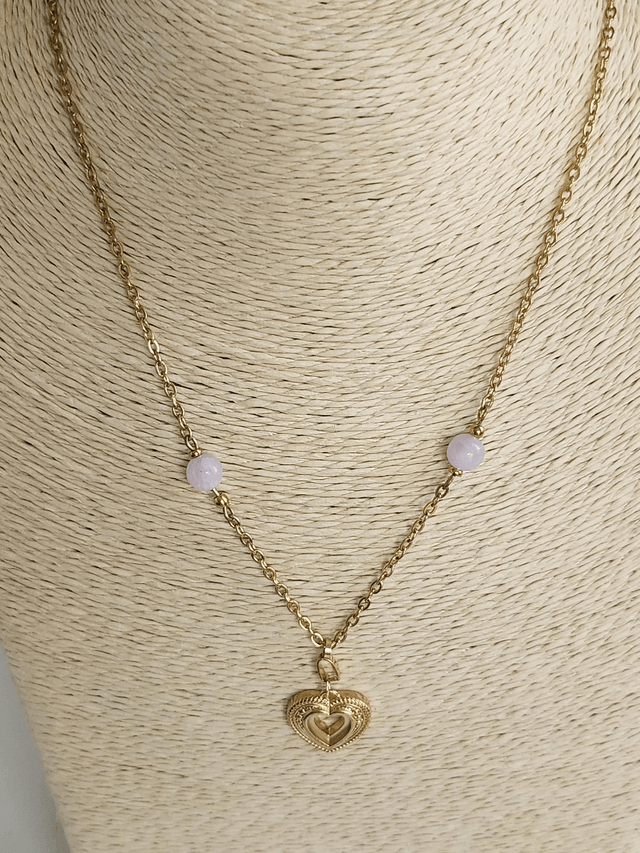 Collier cœur acier inox