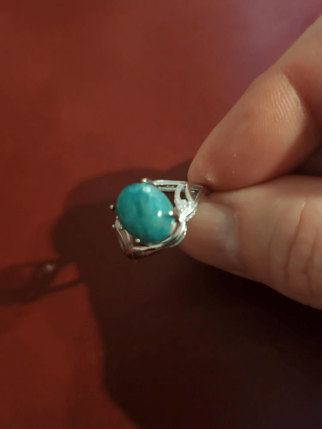 Bague argent avec cabochon pierre naturelle