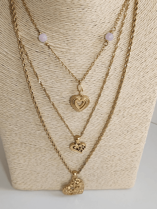 Collier cœur acier inox