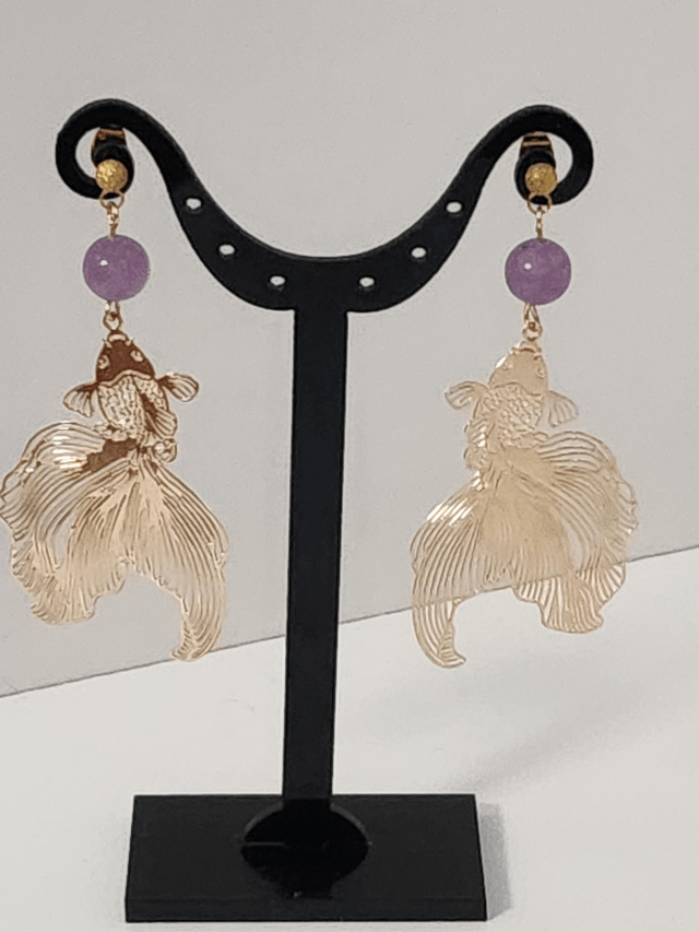 Boucle d’oreille carpe doré