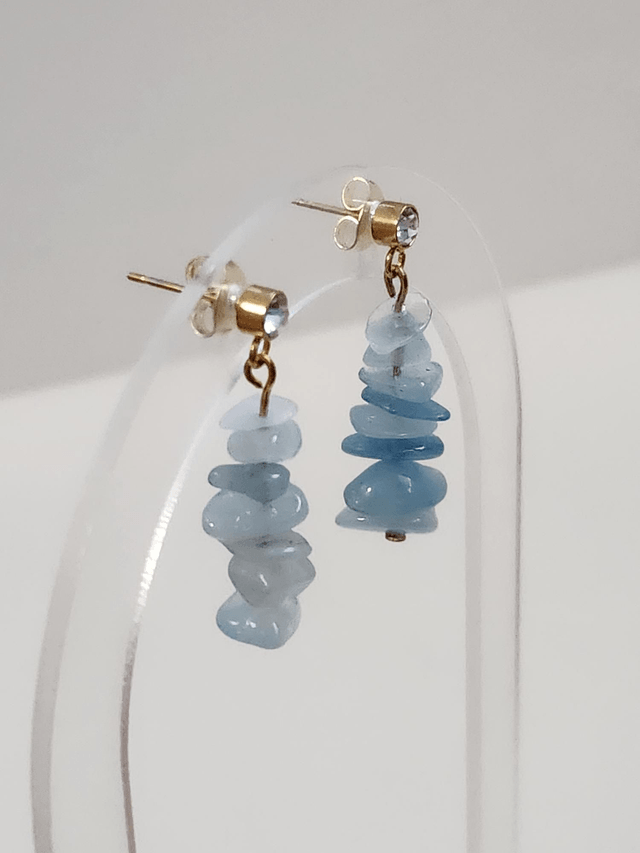 Boucle d’oreille aigue marine