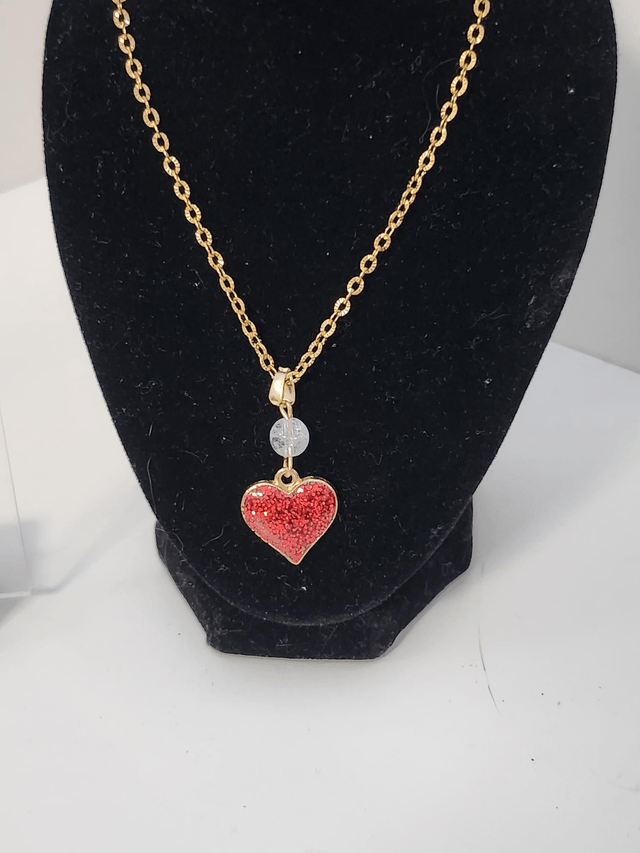 Parure cœur strass