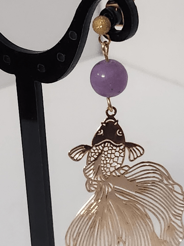 Boucle d’oreille carpe doré