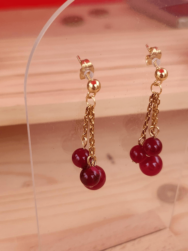 Boucle d´oreille 3 pierres bleu