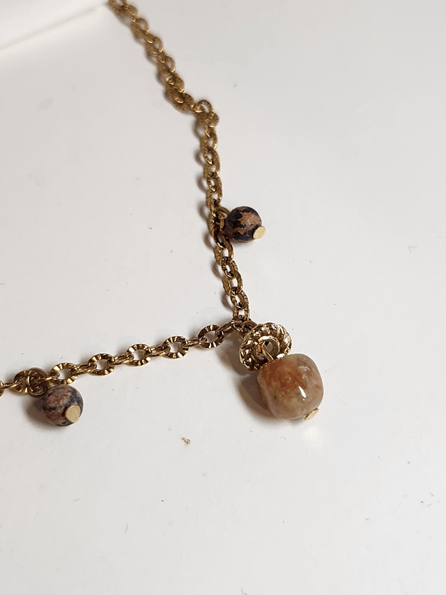 Bracelet breloque doré et jaspe