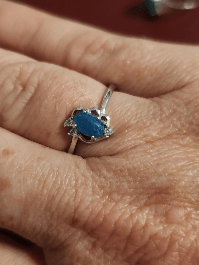Bague argent avec cabochon pierre naturelle