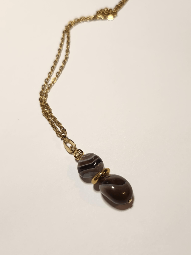 Collier avec pendentif agate du Bostwana