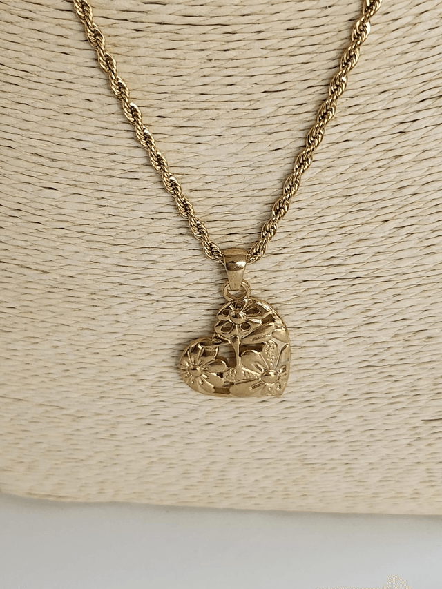 Collier cœur acier inox