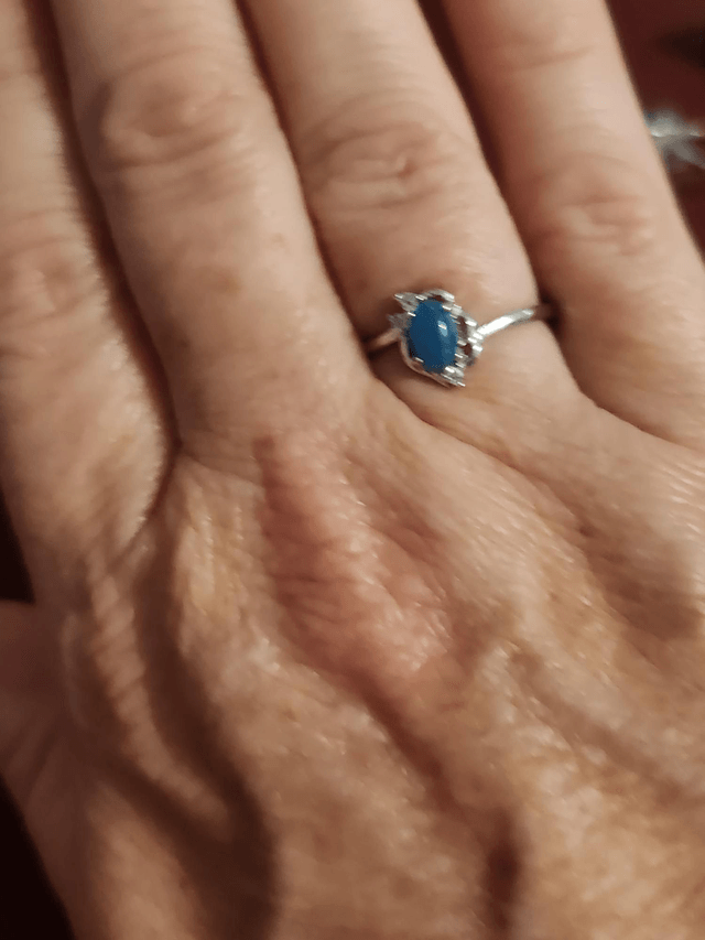 Bague argent avec cabochon pierre naturelle