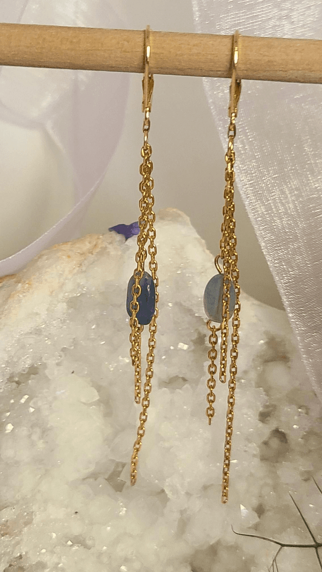 Boucles d´oreilles longue avec fluorine