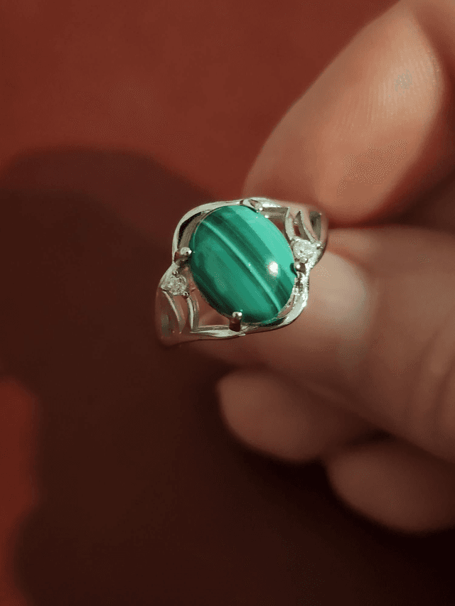 Bague argent avec cabochon pierre naturelle
