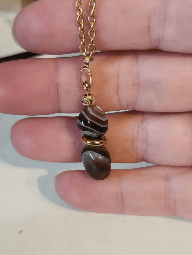 Collier avec pendentif agate du Bostwana